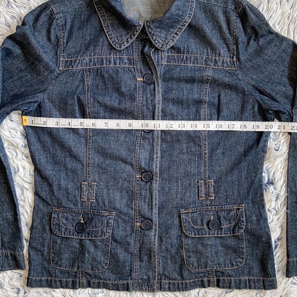 French Cuff Large Dark Blue Jean Jacket - Picture 3 of 9